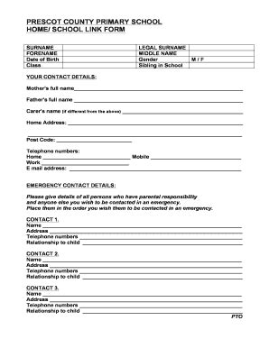 Fillable Online home school link form - prescotprimary.org.uk Fax Email ...