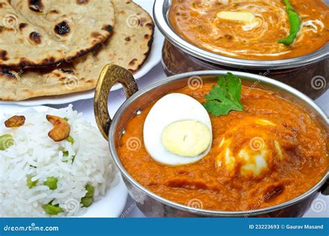 Indian meal with egg curry stock image. Image of basmati - 23223693