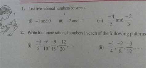 list five rational numbers between - Brainly.in