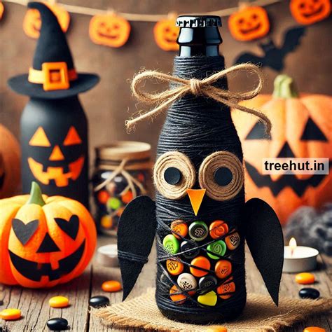 Halloween Owls Bottle Decoration Ideas, Bottle Craft Ideas