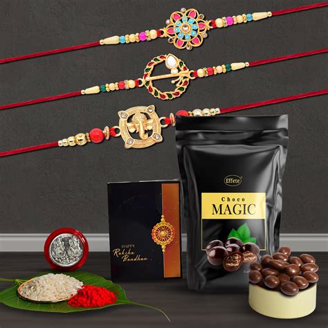 Periapt Rakhi (K3_559+560+908_SM) & Choco Magic (Pouch)| Rakhi for ...