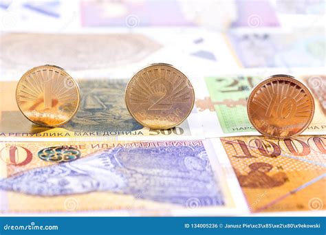 Macedonian Denar coins stock photo. Image of collection - 134005236