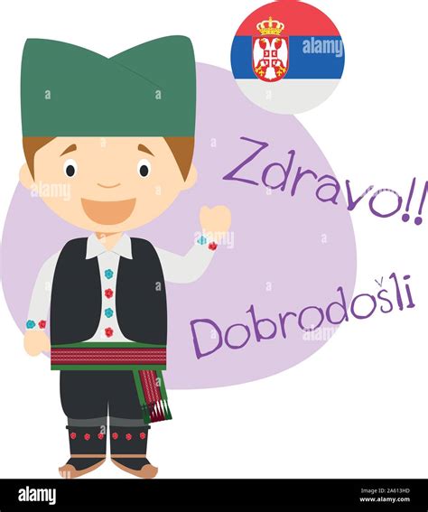 Vector illustration of cartoon character saying hello and welcome in ...