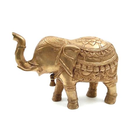 Buy Kapasi Handicrafts Brass Elephant Up Trunk Show Piece L3.5 x W7.5 x ...