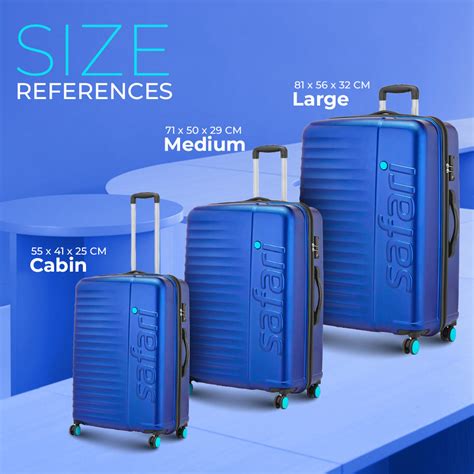 Buy Safari Ignite 55/71/81 cm Blue Trolley Bag Online