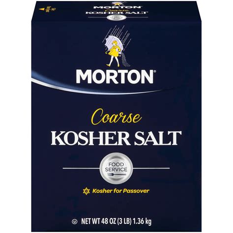 Morton Salt Kosher Salt, Coarse, Food Service, 48 Ounce, 3 Pound (Pack ...