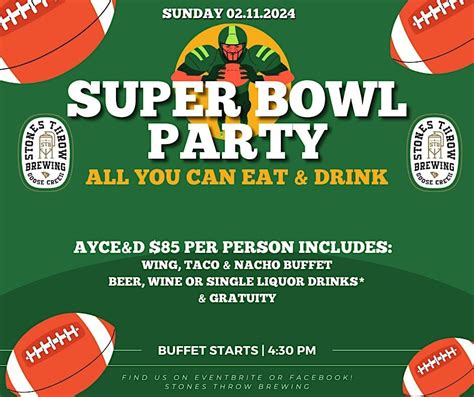 Super Bowl Sunday! AYCE & Drink Spectacular!, 101 Button Hall Avenue ...