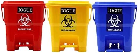 iogue Plastic Bio-Hazard/Bio-Medical Waste Step-On Dustbin (16 L, Blue ...