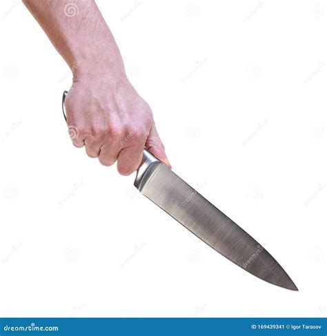 Male Hand Holding Kitchen Knife Stock Image - Image of equipment ...