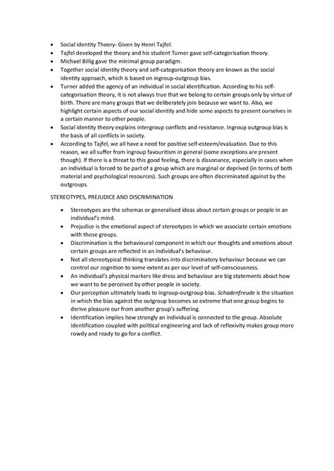 Notes - Social identity Theory- Given by Henri Tajfel. Tajfel developed ...