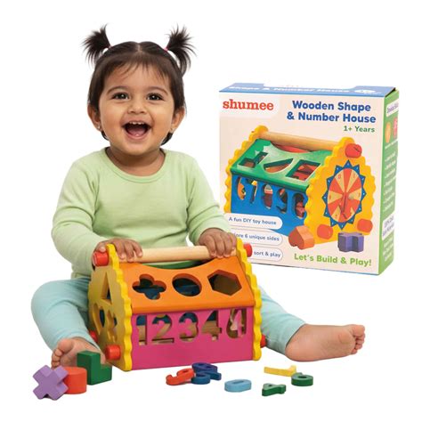 Number Sorter - Wooden Shape & Number Sorter House Toy – Shumee