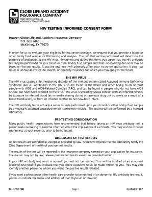 Fillable Online HIV TESTING INFORMED CONSENT FORM Fax Email Print ...