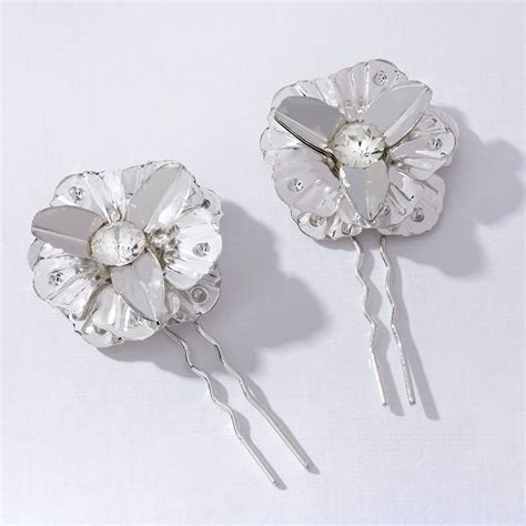 Set of 2 Iris Crystal U Pins - Silver – Hair Drama Company