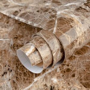 kroywen 12000 cm Glossy Marble Paper Brown Roll Kitchen Furniture is ...