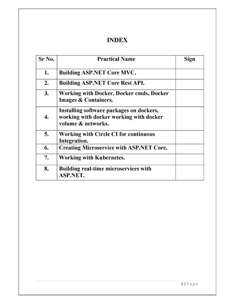 MA and MN Blackbook - INDEX Sr No. Practical Name Sign 1. Building ASP ...