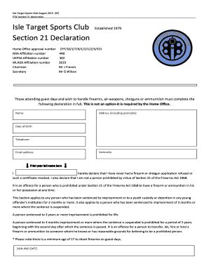 Fillable Online itsc org Download section 21 declaration form - Isle ...