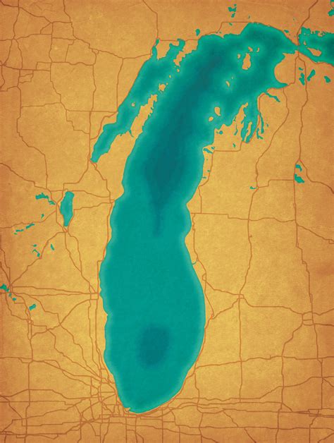 map lake michigan
