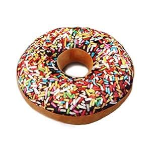 Buy Bettli Chocolate Donut Shaped Photoreal Print Throw Pillow Cushion ...