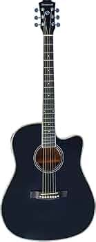 Neowood (FLY-DCE-BK) Dreadnought Cutaway Electro-Acoustic Guitar (Free ...