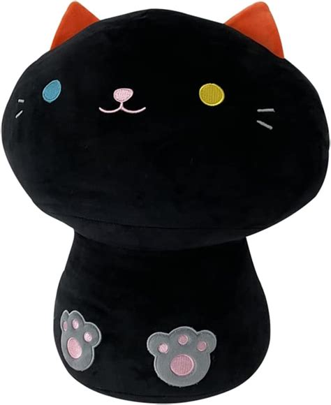 Buy KKTHDM 13.8inch Mushroom Plush, Black Cat Plush Pillow, Strawberry ...