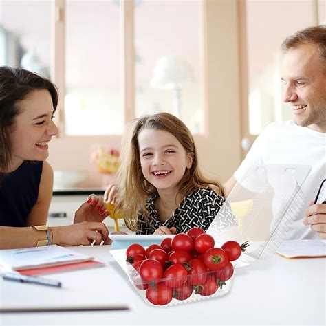 Buy 250 Pcs 5x5 Inch Clamshell Take Out Tray Plastic Hinged Food ...