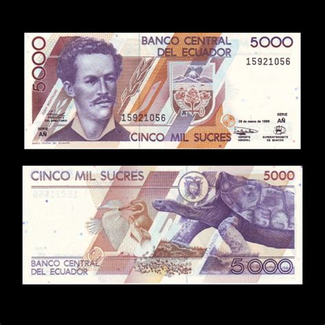 Ecuador 5000 Sucres 1999 P-128c UNC Bank Note