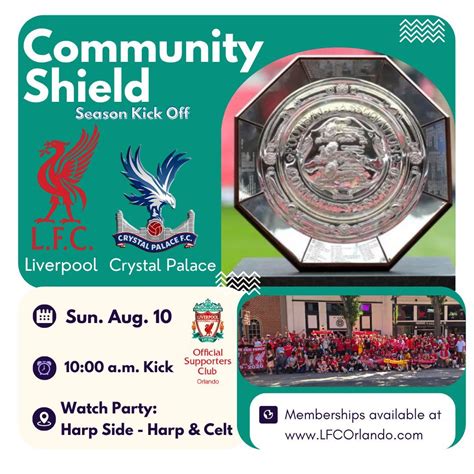 Community Shield: Liverpool vs Crystal Palace, Harp and Celt Irish Pub ...