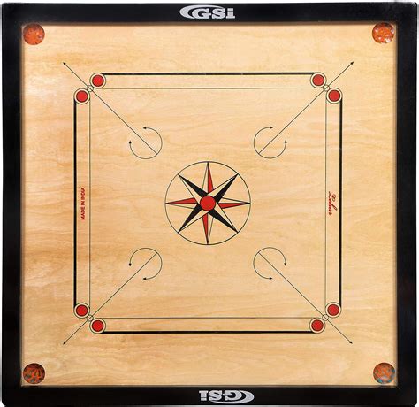 Buy GSI Superior Matte Finish Full Size Carrom Board with Coins Striker ...