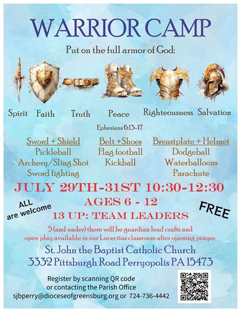 Warrior Camp - Put on the Armor of God, 3332 Pittsburgh Rd, Perryopolis ...
