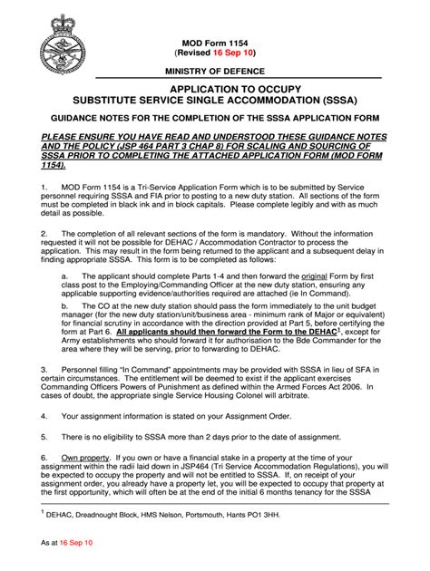 2010-2026 Form UK MOD 1154 - Blank Fillable Template | Fill Out, Print ...