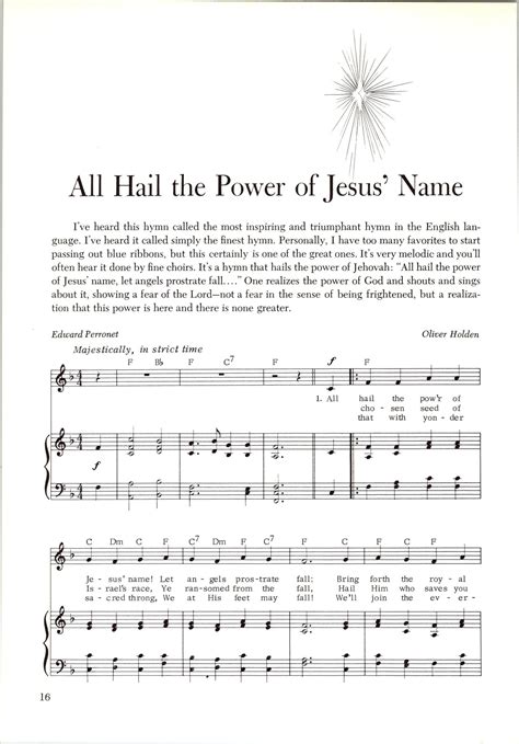 All Hail the Power of Jesus Name - Digital Hymn Tune Key of F - Etsy
