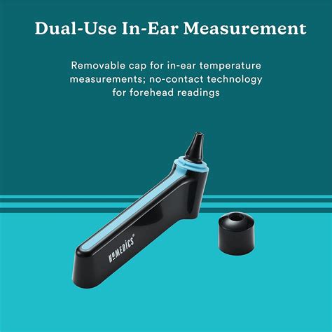 HoMedics Dual-Use Infrared Ear and Forehead Thermometer - Instant 1-Second Results, Color-Coded ...