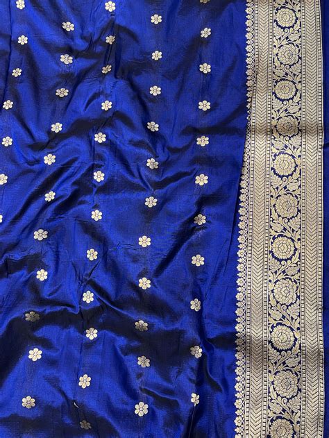 Blue banarasi pure silk nita ambani saree – MD Banaras