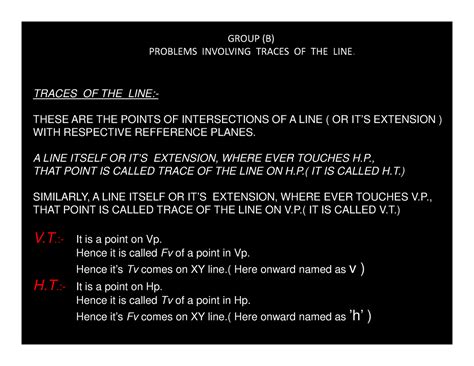 2. Traces OF THE LINE - TRACES OF THE LINE:- THESE ARE THE POINTS OF ...