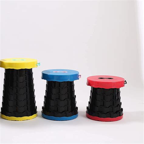 AK10ZONE Foldable Height Adjusting Stool Space Saving Telescopic Stool ...