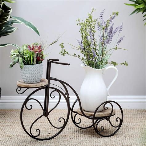 Vintage Bicycle Style Free Form Multi-Tiered Metal Plant Stand ...