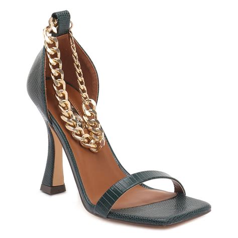 Buy London Rag Textured Green Heels Online