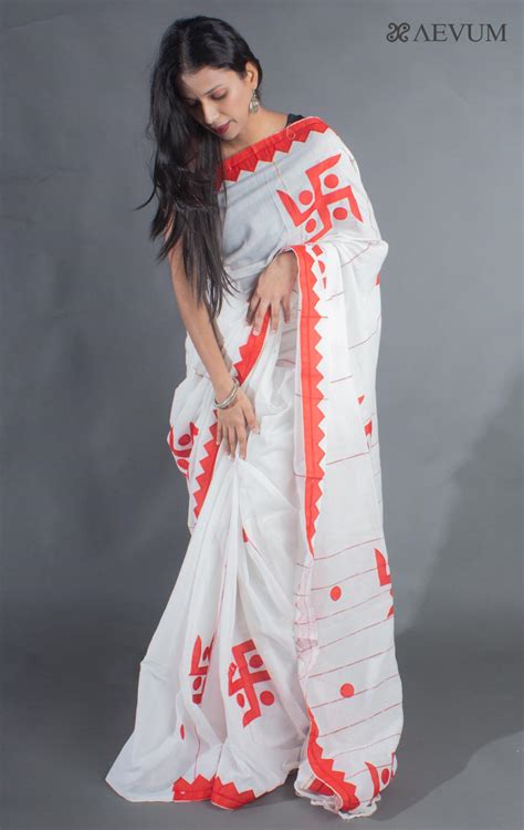 Khesh Cotton Applique Work Saree with Blouse Piece - 9057 – AEVUM