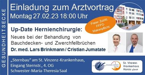 Gesundheitsecke - Arztvortrag, St. Vinzenz Krankenhaus Hanau, Frankfurt ...