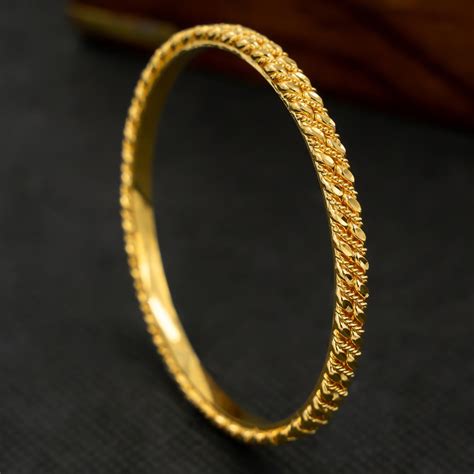 1 Gram Pure Gold Plated Golden Bangle Online | Parakkat Jewels