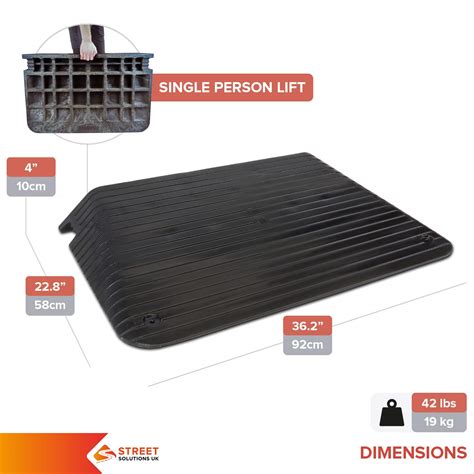 Rubber Threshold Door Step Ramp - 4 Inch Rise Doorway Mobility Entry ...