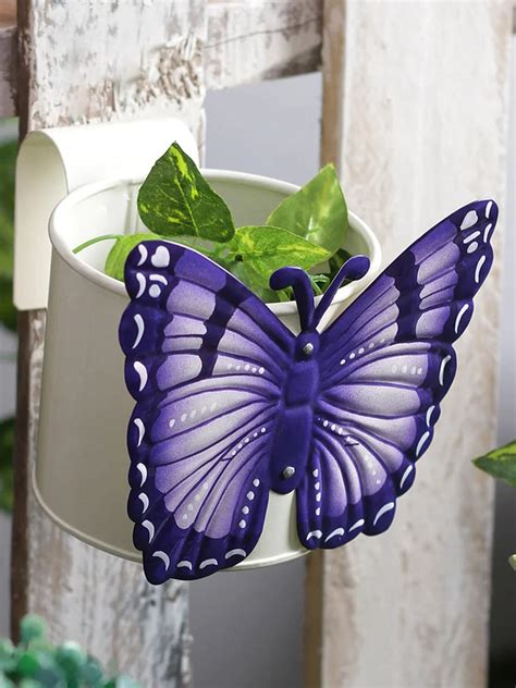Green Girgit Butterfly Railing Pot - Elegant White Design