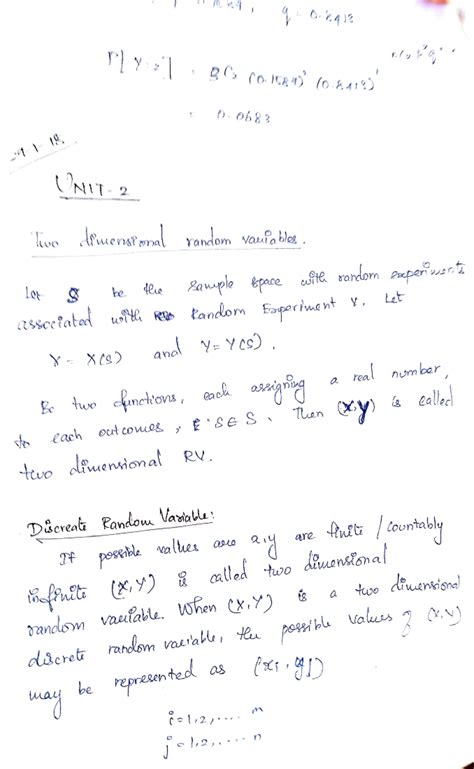 Unit-2 Two Dim R.V - Applied probability and statistics - k C Co. IK)(o ...