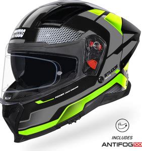 STUDDS Helios Asphalt Full Face ISI and DOT Certified Helmet with Dual ...