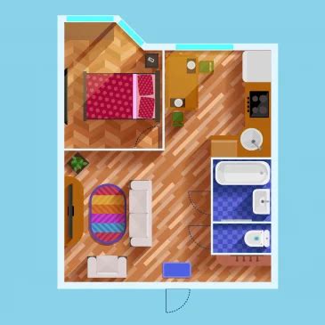 1 BHK House Plan Explained: 600 Sq Ft Layout & 3D View