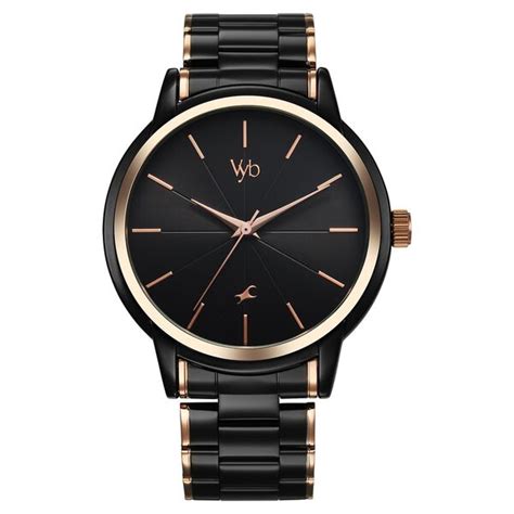 Buy Online Fastrack Vyb Phantom Quartz Analog Black Dial Two Toned ...