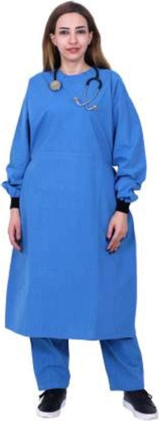 Manchaha Attire Doctors OT Gown With Cap (Blue) Gown Hospital Scrub ...