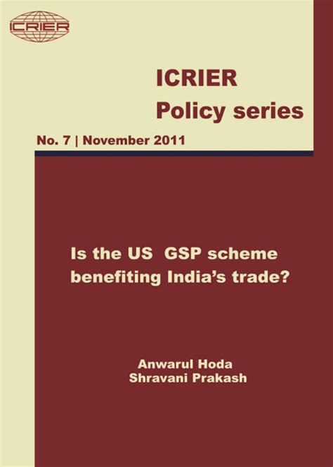 Is the US GSP scheme benefiting India’s trade? - ICRIER