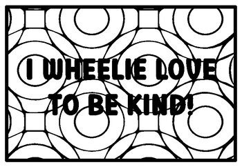 I WHEELIE LOVE TO BE KIND! Car Quote Coloring Pages, Car Coloring Pages ...