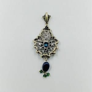 Buy Natural Blue Sapphire Gemstone Pendant Single Cut Diamond Online in ...